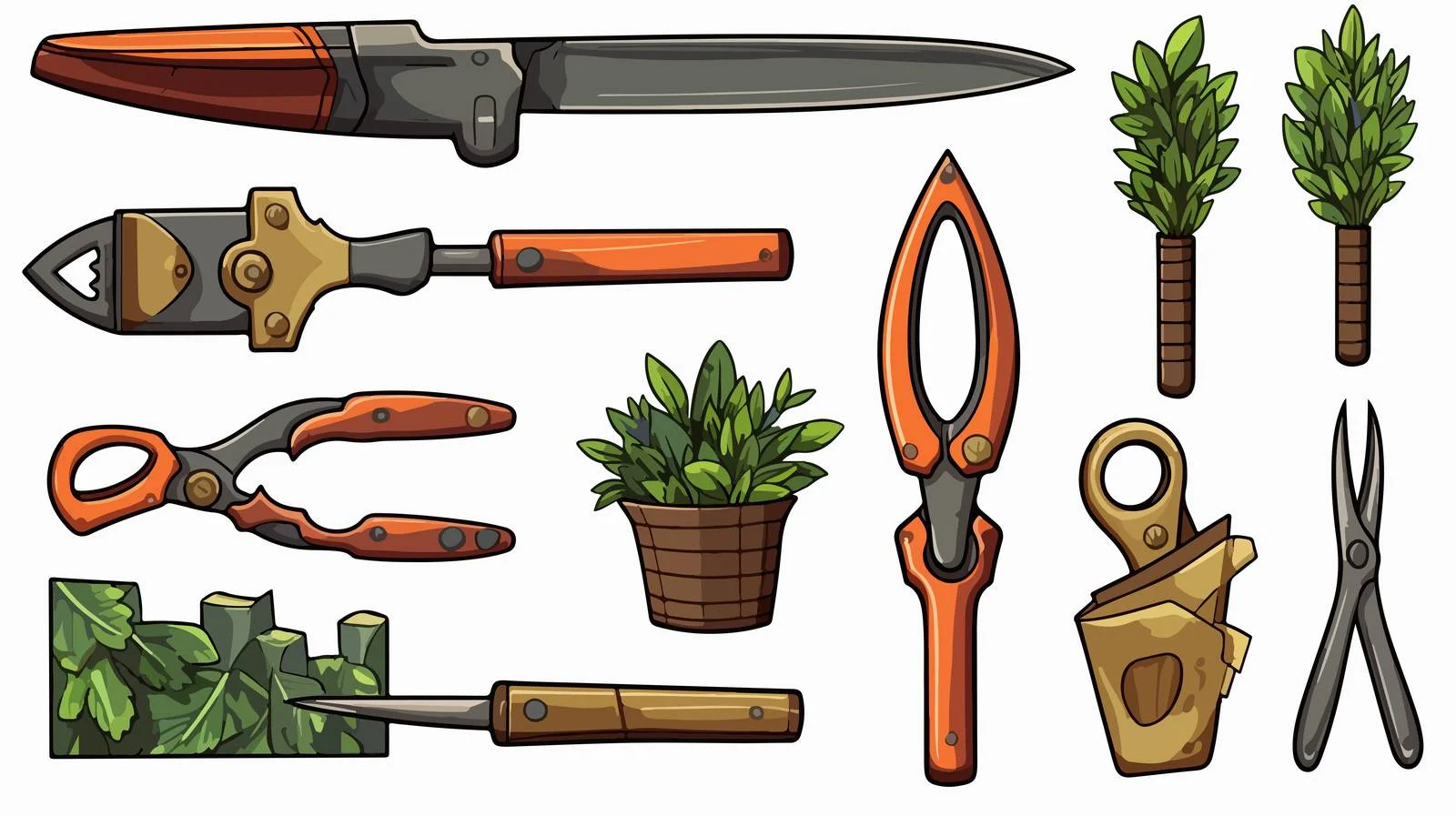 Pruning Shears for Gardening Decor — free download from Dotvec