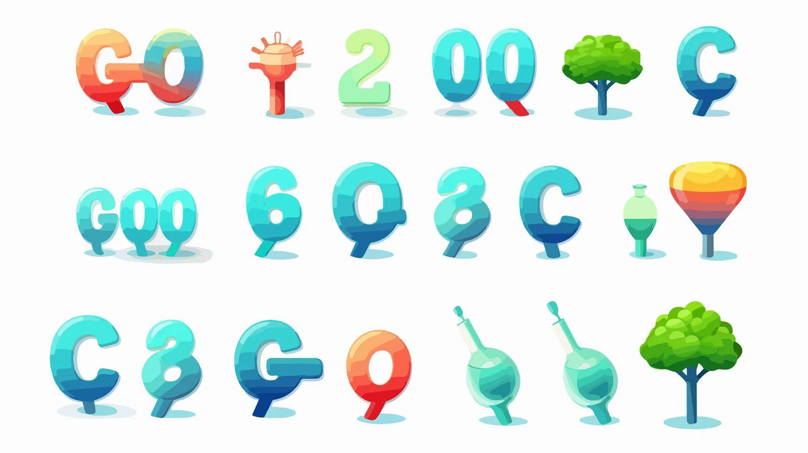 Carbon Dioxide Icons Vector Illustration — free download from Dotvec