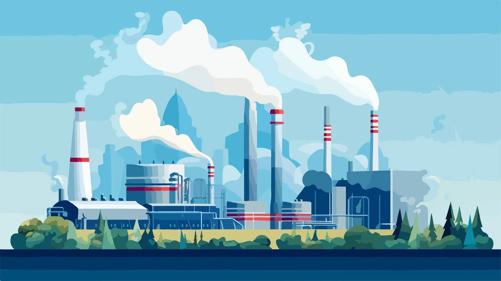 Gas Power Plant Generating Electric Energy — free download from Dotvec