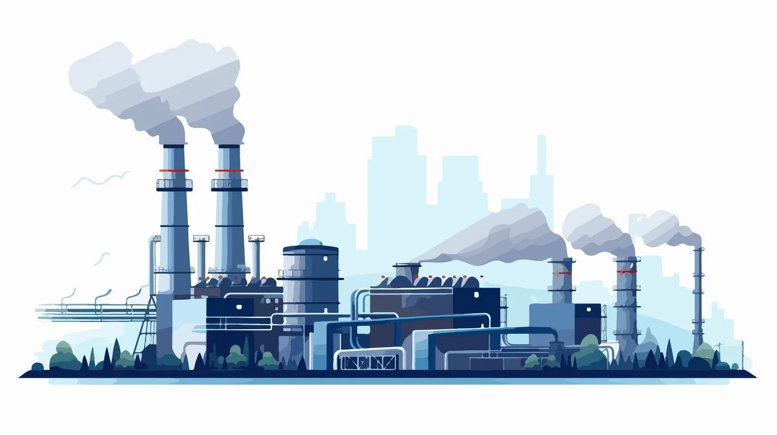 Gas Power Plant Generating Electric Energy — free download from Dotvec