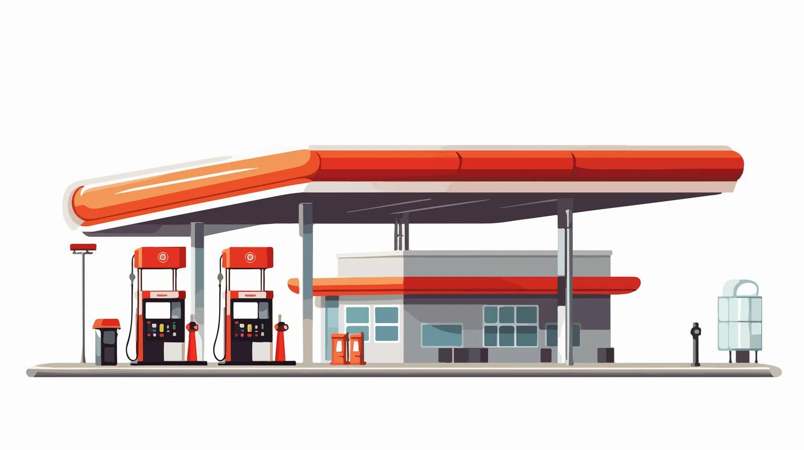 Vibrant Gas Station Cartoon Illustration — free download from Dotvec