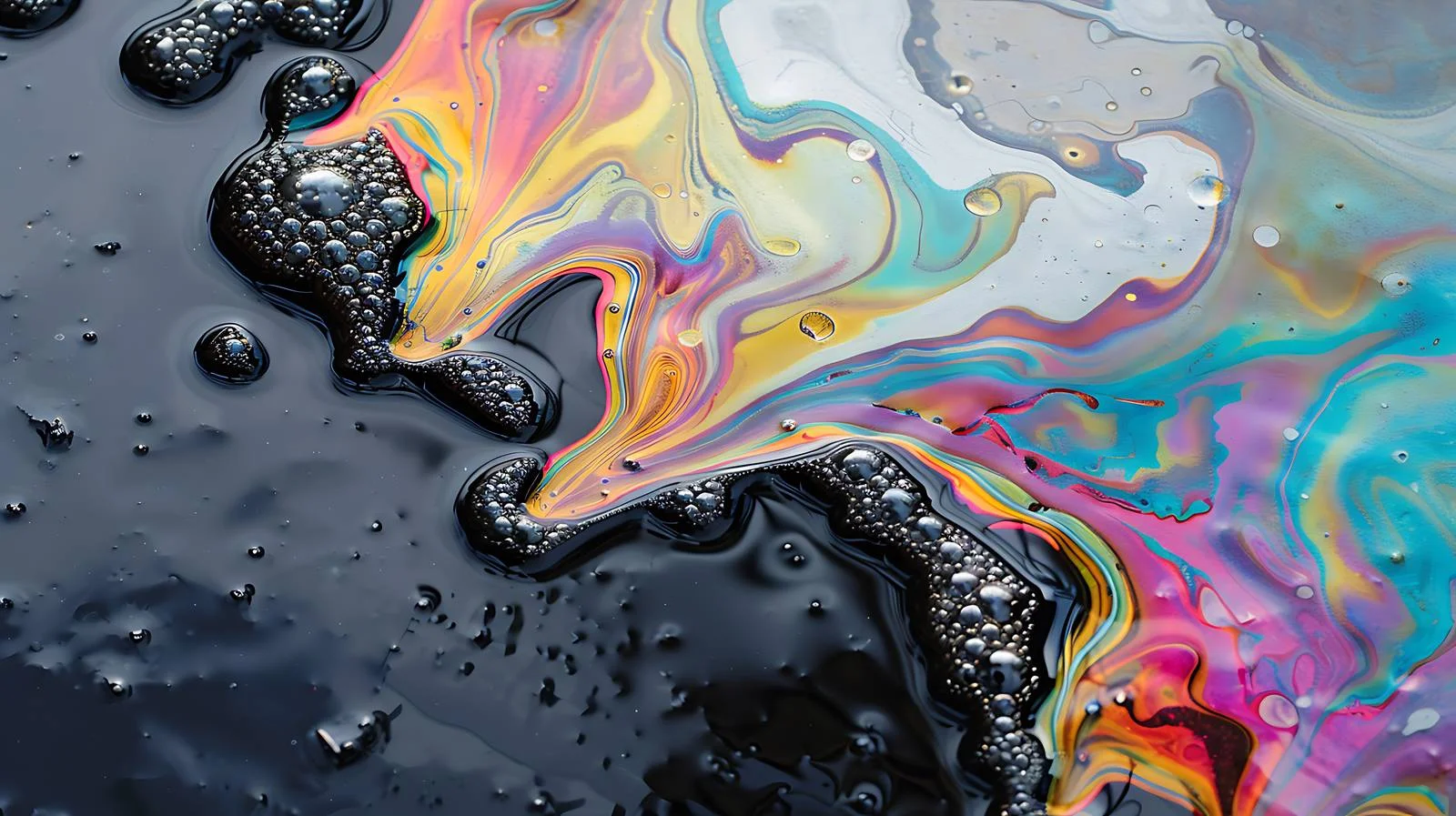 Rainbow Oil Stains on Asphalt Road — free download from Dotvec