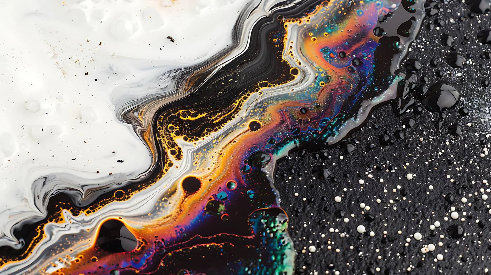 Vibrant Gasoline Slick on Asphalt Road — free download from Dotvec