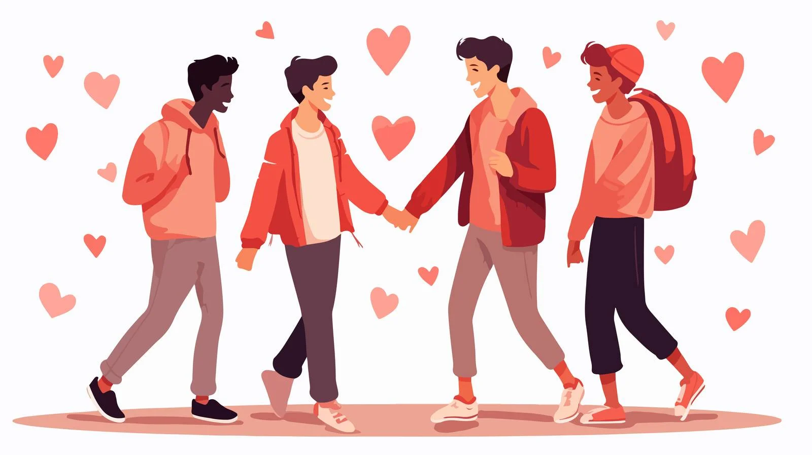 Romantic date of young LGBT partners — free download from Dotvec
