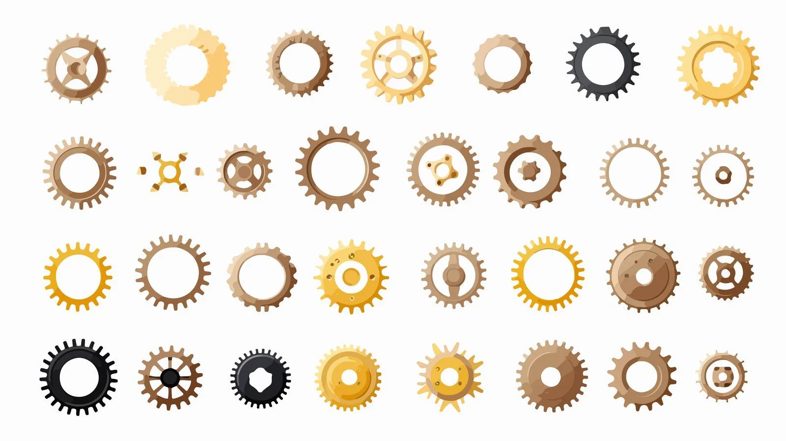 Gear Shapes Collection on White Background — free download from Dotvec