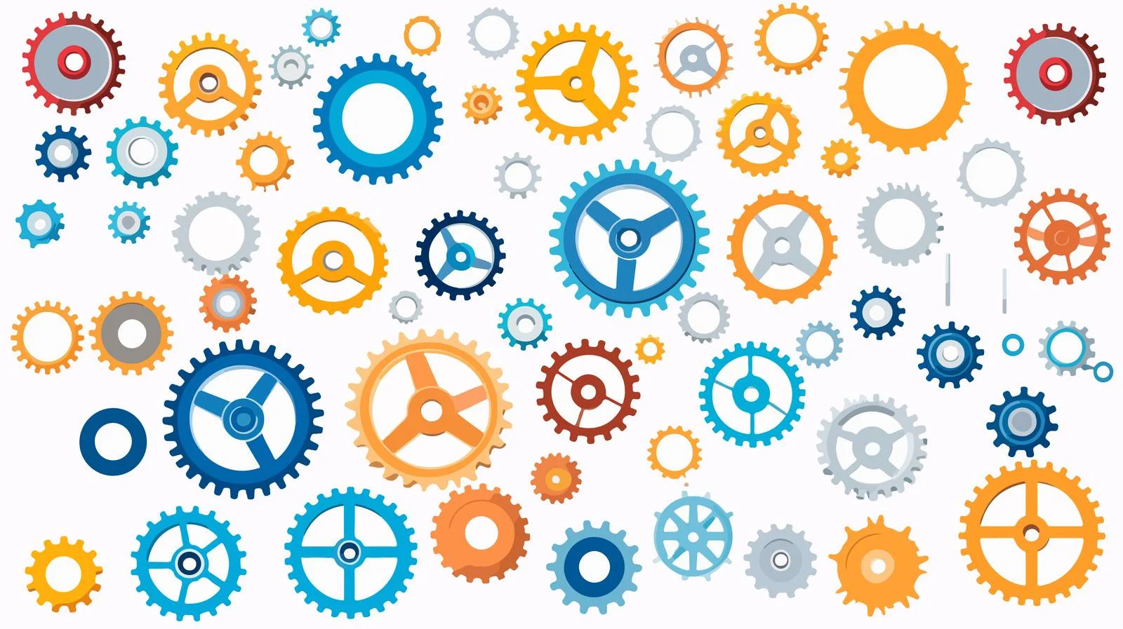 Assorted Gear Shapes on White Background — free download from Dotvec