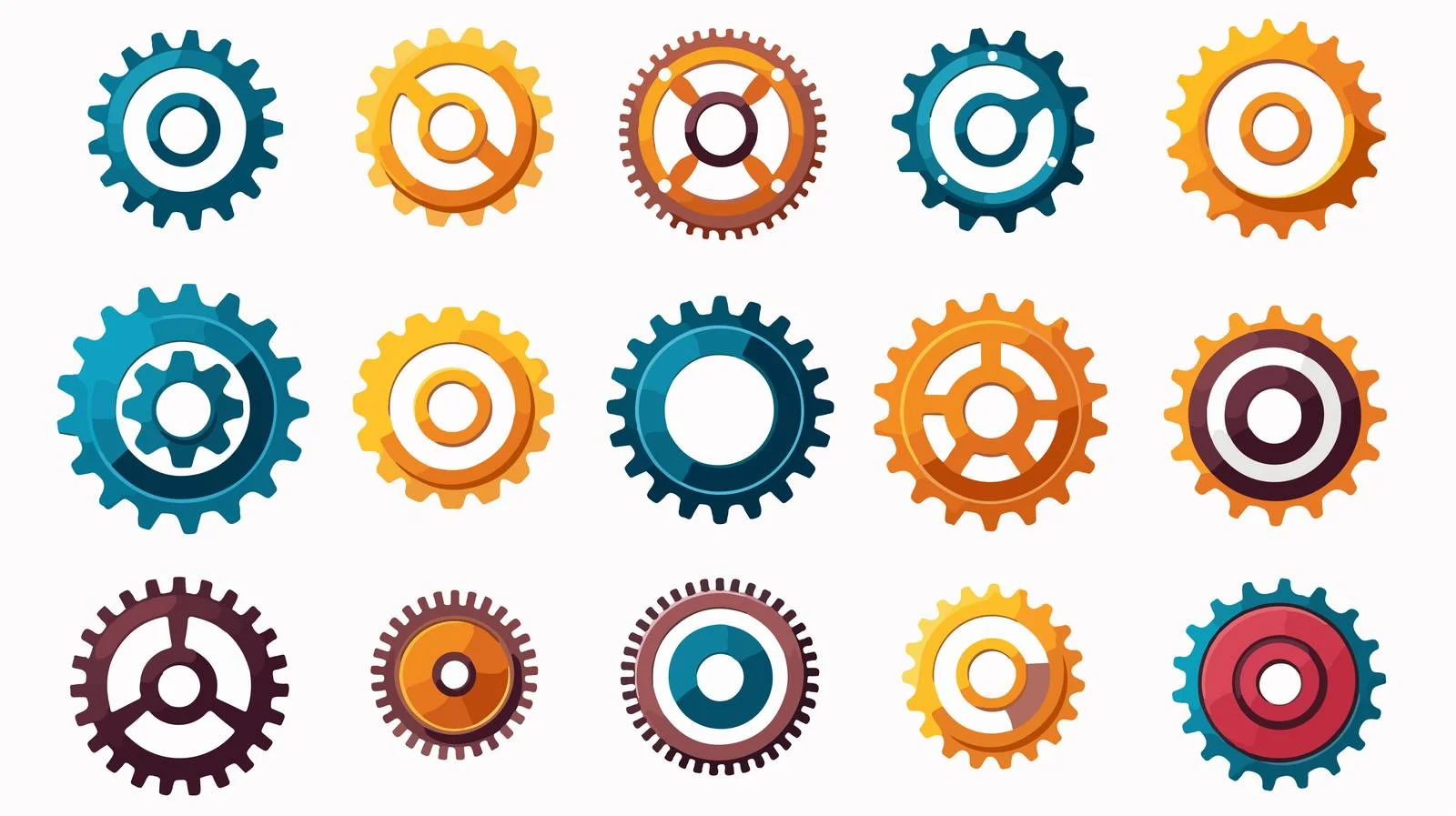 Gear Shapes Collection on White Background — free download from Dotvec