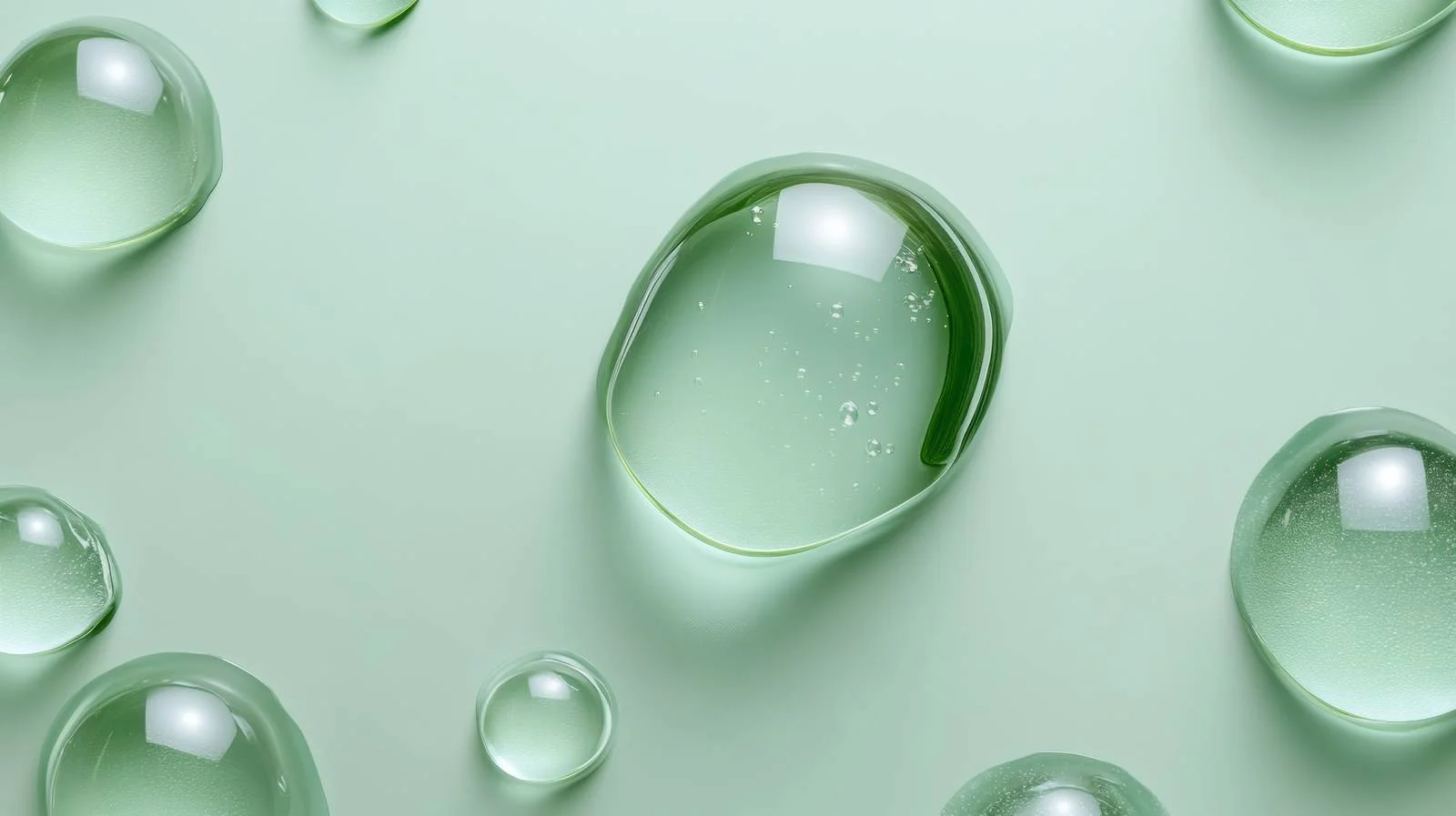 Vivid Gel Drops Green Background Composition — free download from Dotvec