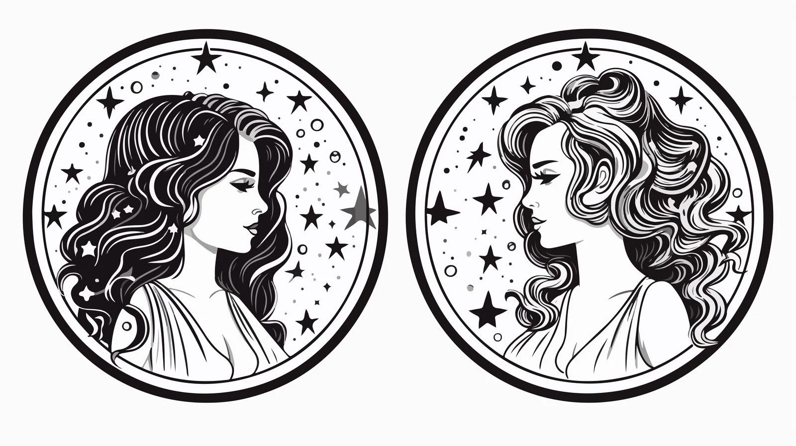 Gemini Zodiac Circle with Constellation — free download from Dotvec