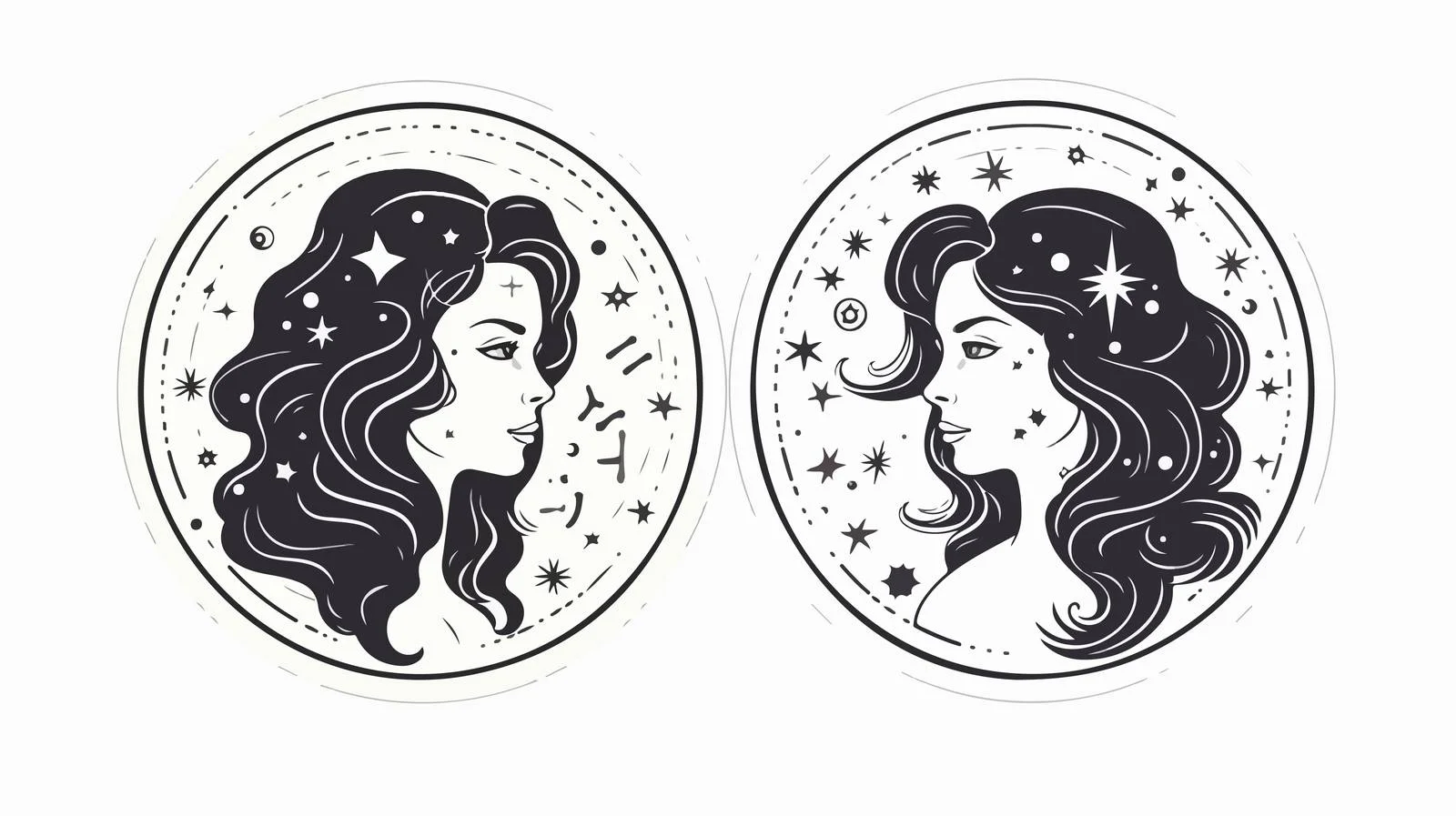 Gemini Zodiac Circle Constellation Image — free download from Dotvec