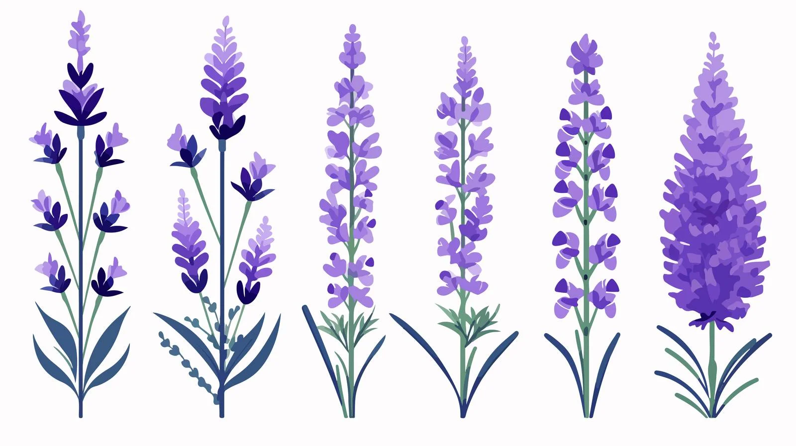 Delicate Lavender Flowers with Stem and Leaves — free download from Dotvec