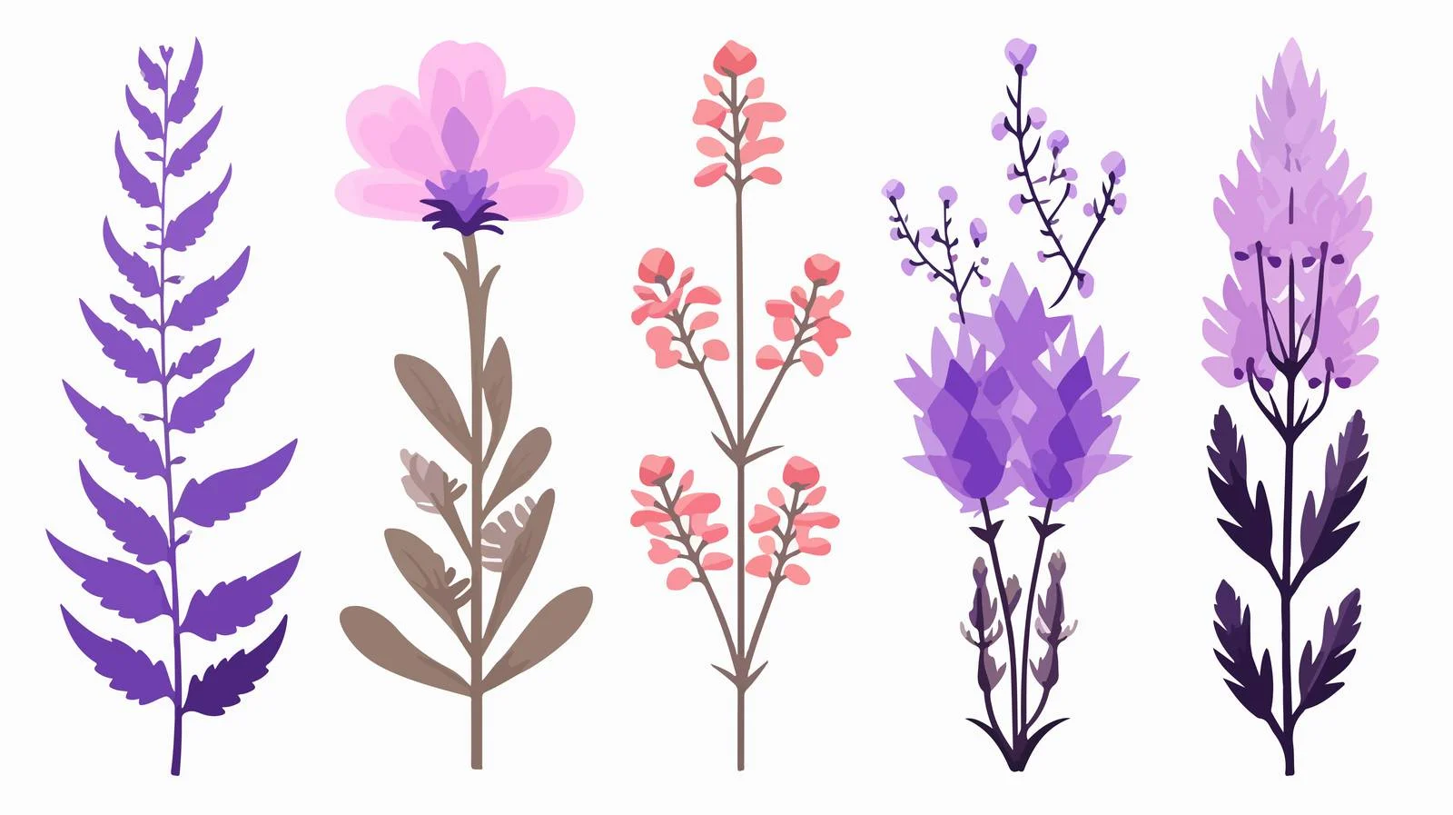 Elegant Lavender Flowers with Stem and Leaves — free download from Dotvec