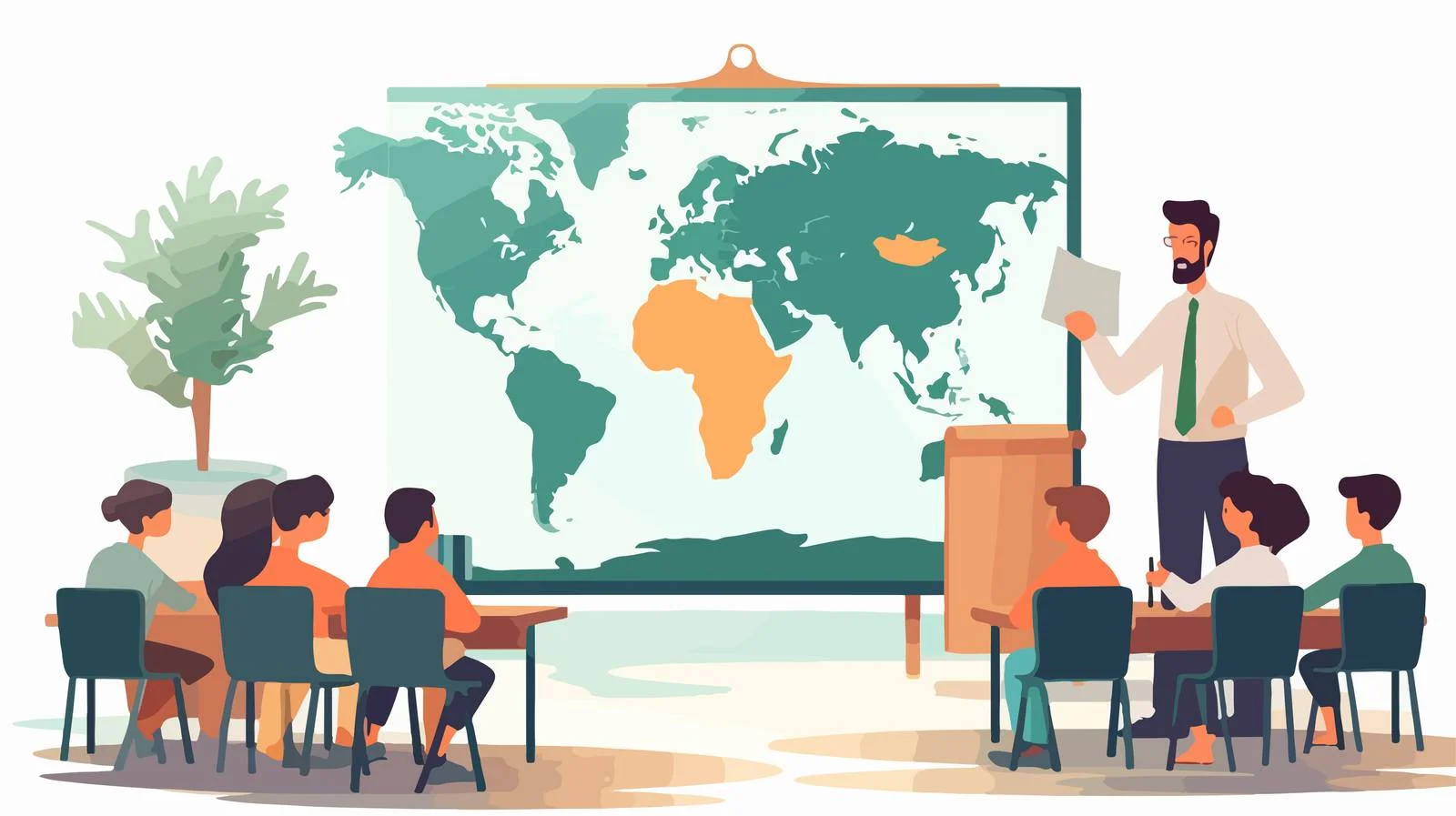 Interactive Geography Class in School Setting — free download from Dotvec