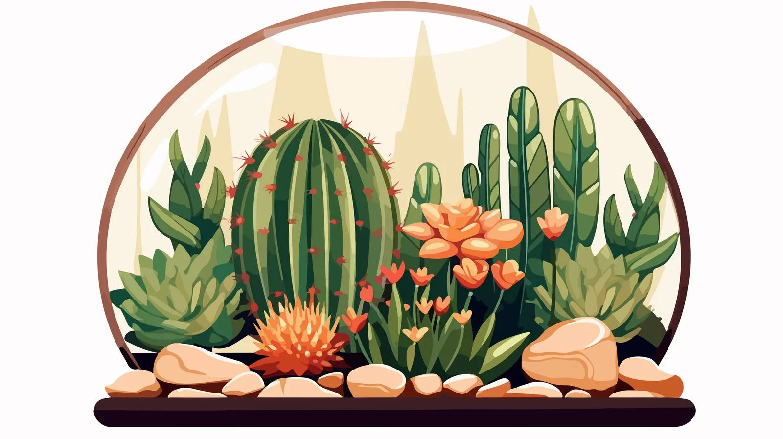 Elegant Geometric Succulent Florarium Arrangement — free download from Dotvec