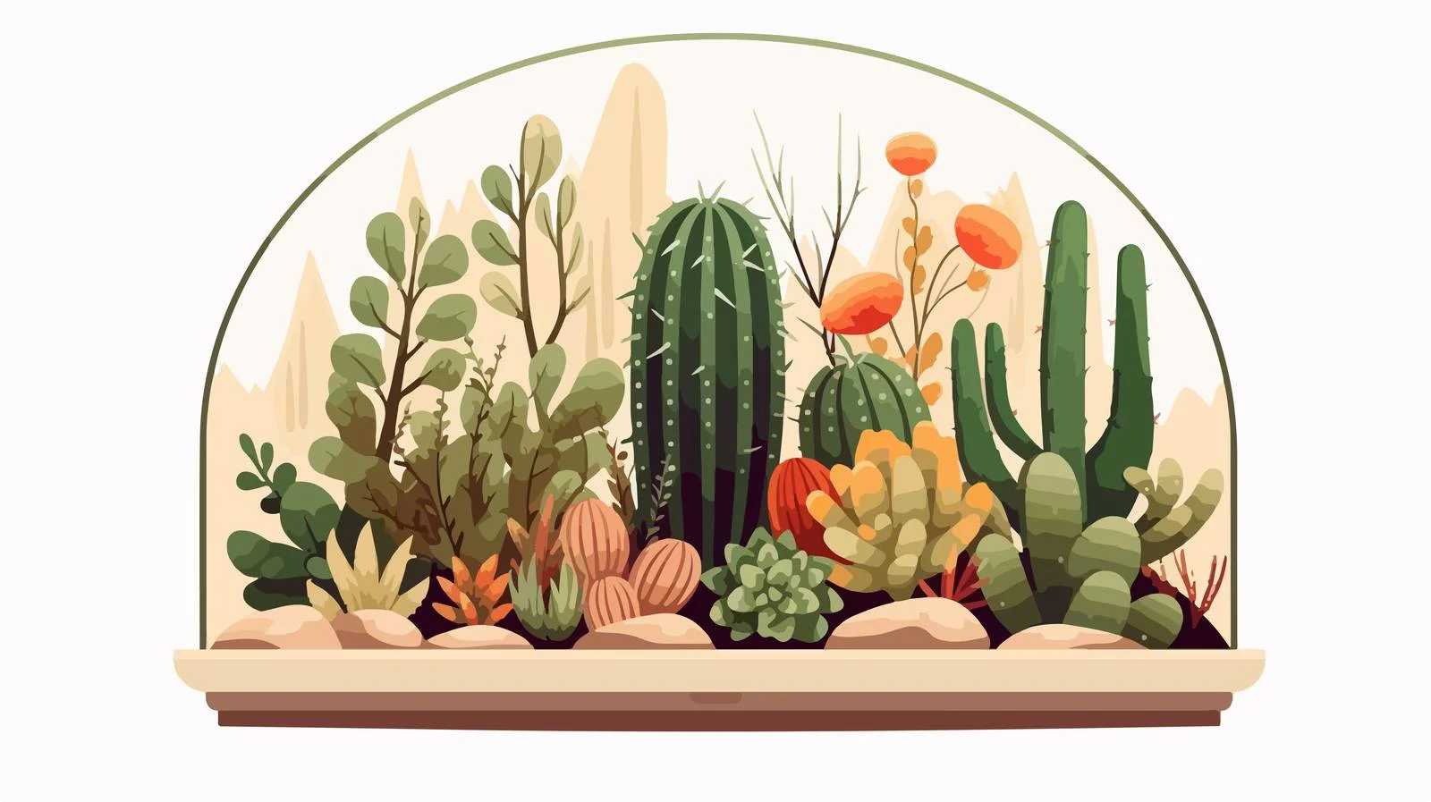 Modern Geometric Succulent Florarium Design — free download from Dotvec