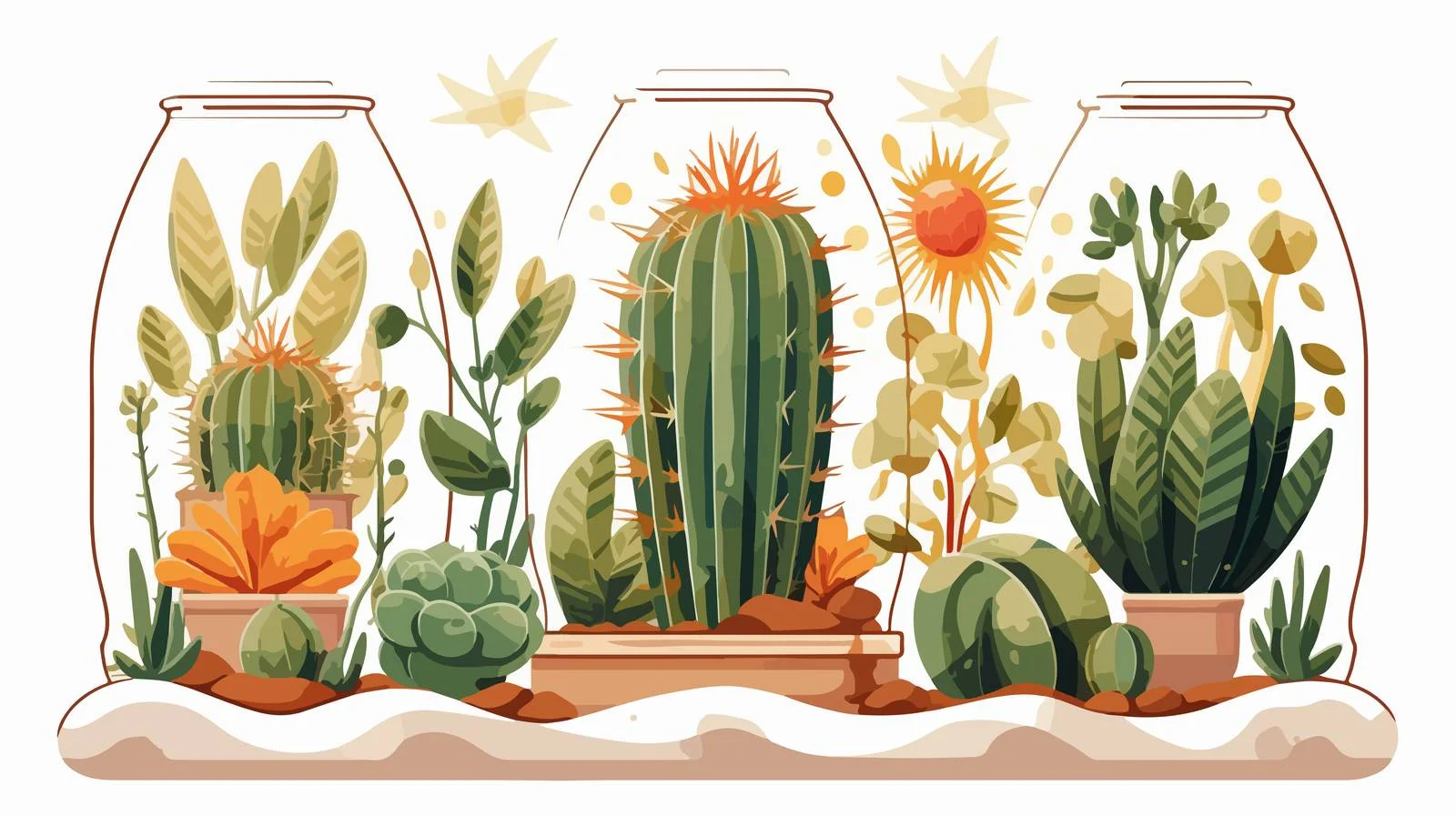 Modern geometric succulent arrangement — free download from Dotvec