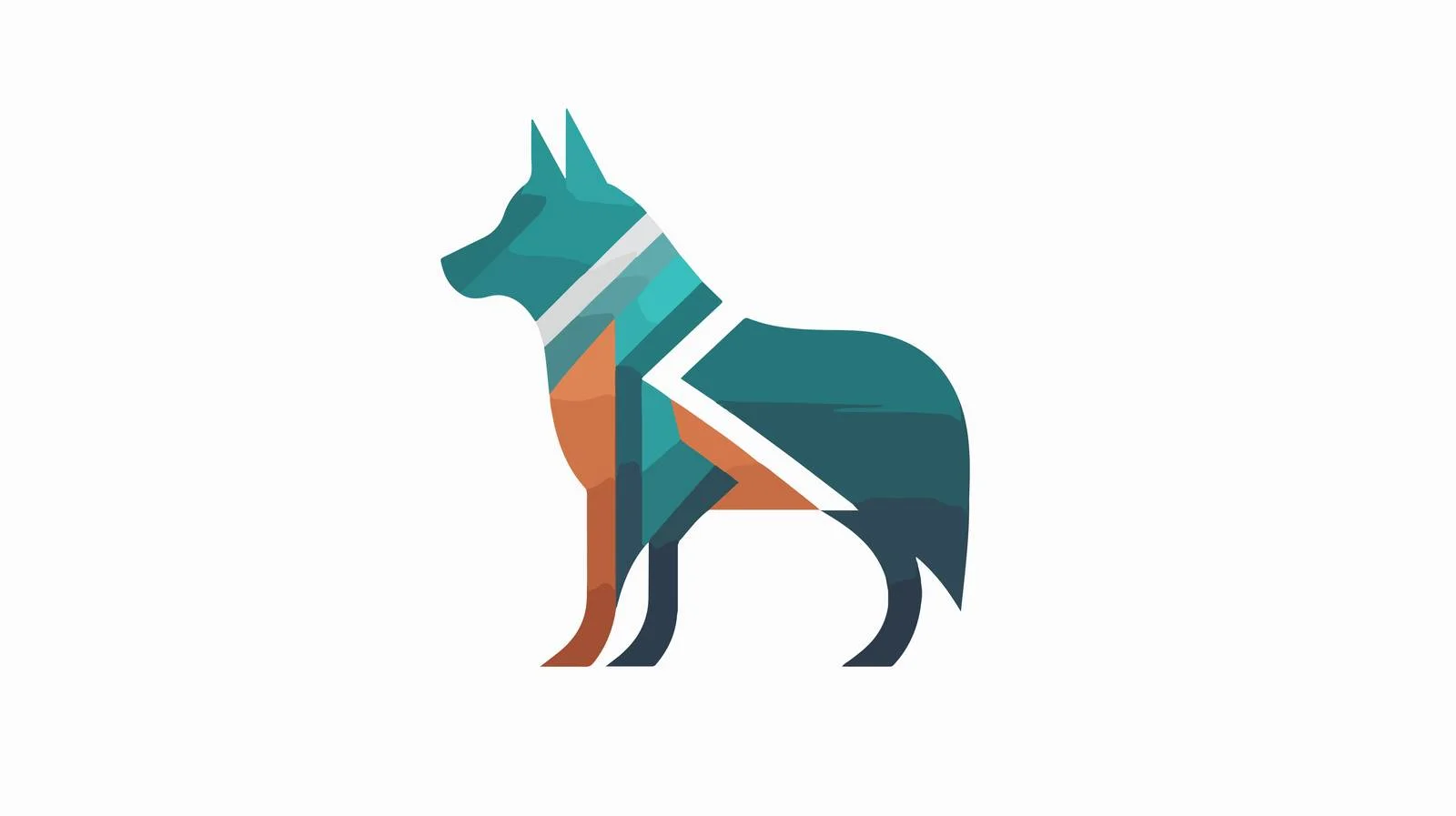 Modern Geometric Dog Logo Design — free download from Dotvec