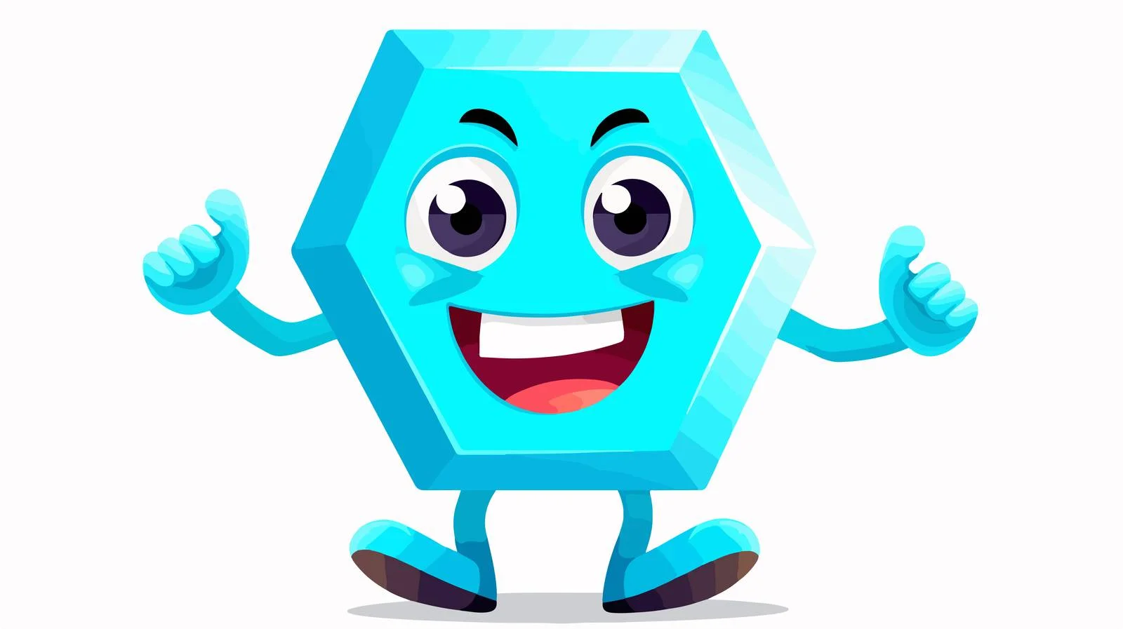 Playful Geometric Shape with Cheerful Expression — free download from Dotvec