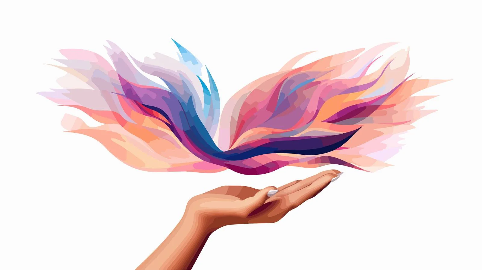 Abstract Geometric Wave Held in Hand — free download from Dotvec