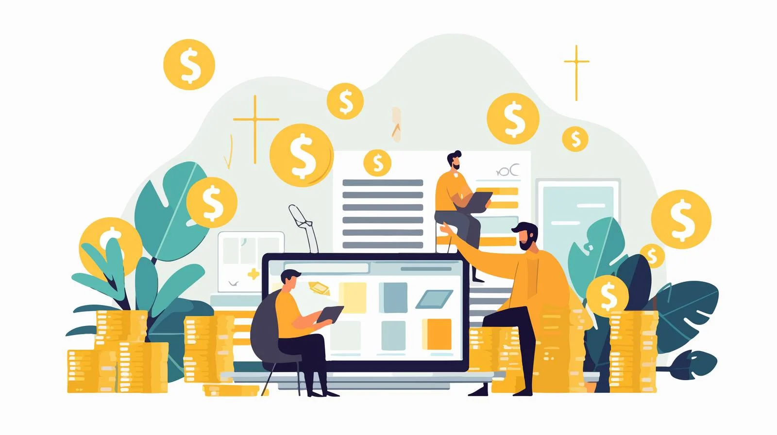 Enormous Computer with Small Taxpayers Nearby — free download from Dotvec