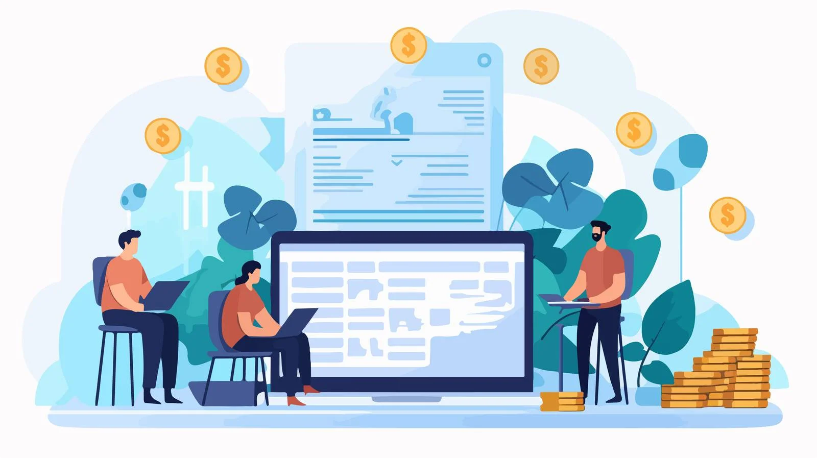 Enormous Computer and Small Taxpayers Near — free download from Dotvec