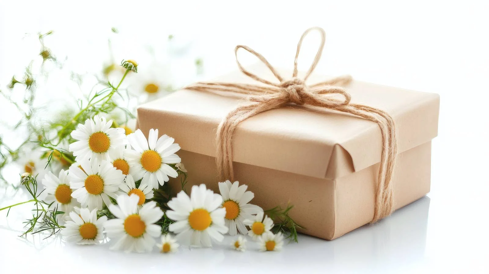 Elegant Gift Box with Chamomile Flowers — free download from Dotvec