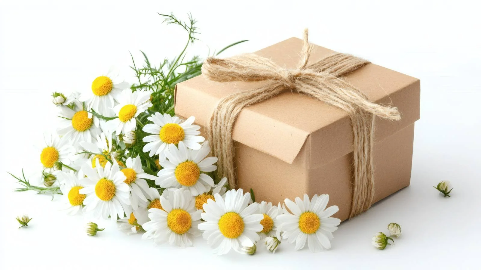 Elegant Gift Box with Chamomile Flowers — free download from Dotvec