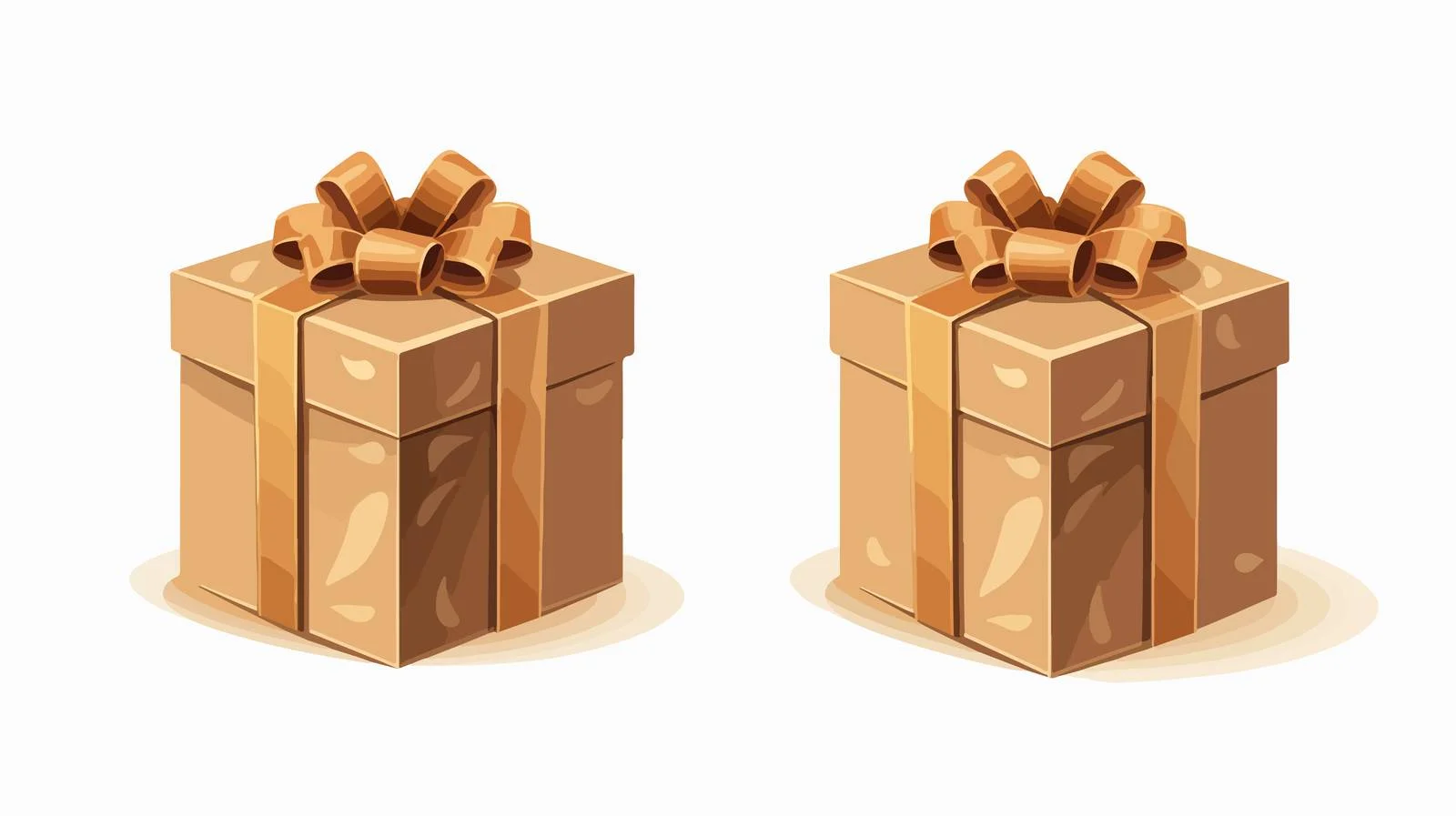 Elegant Kraft-Wrapped Gift Box with Twin Ties — free download from Dotvec