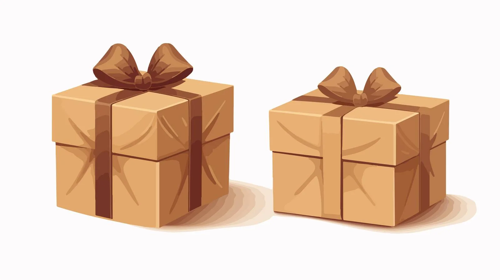 Elegant Kraft Gift Box Wrapped Twin — free download from Dotvec