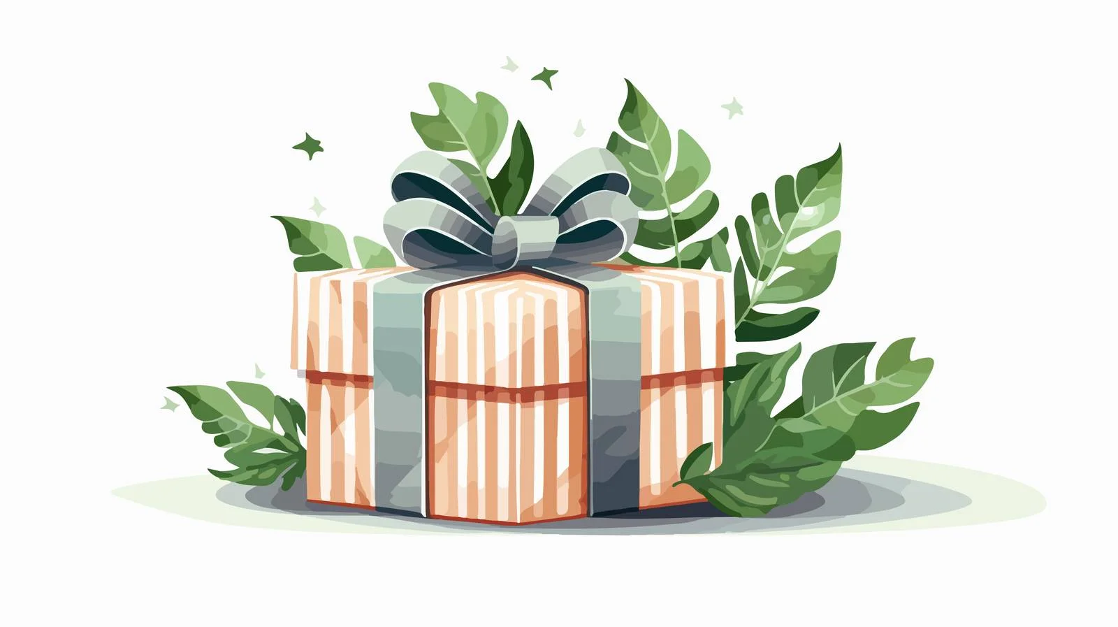 Elegant Gift Box in Striped Wrapping — free download from Dotvec