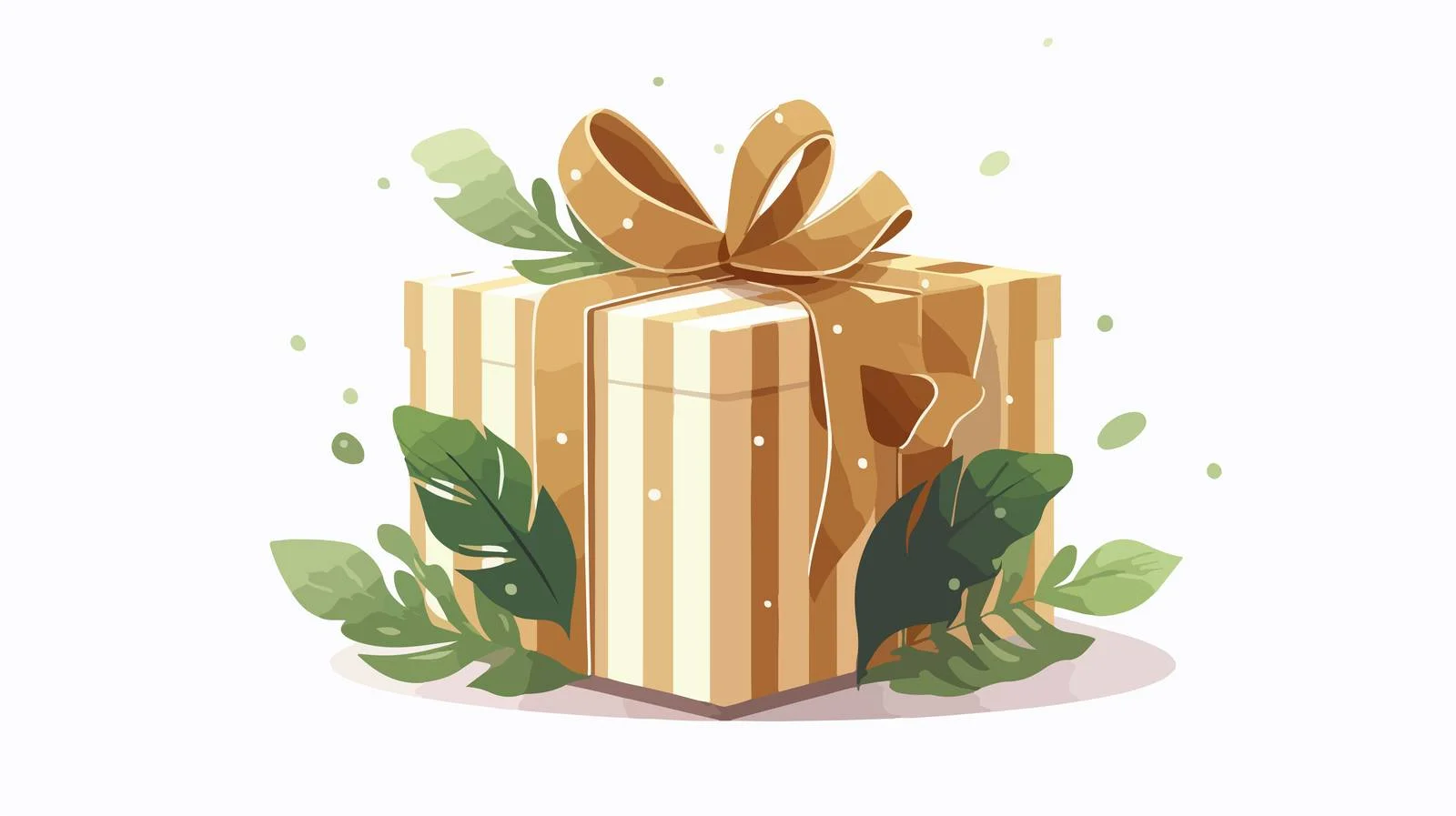 Elegant Gift Box in Striped Wrapping — free download from Dotvec