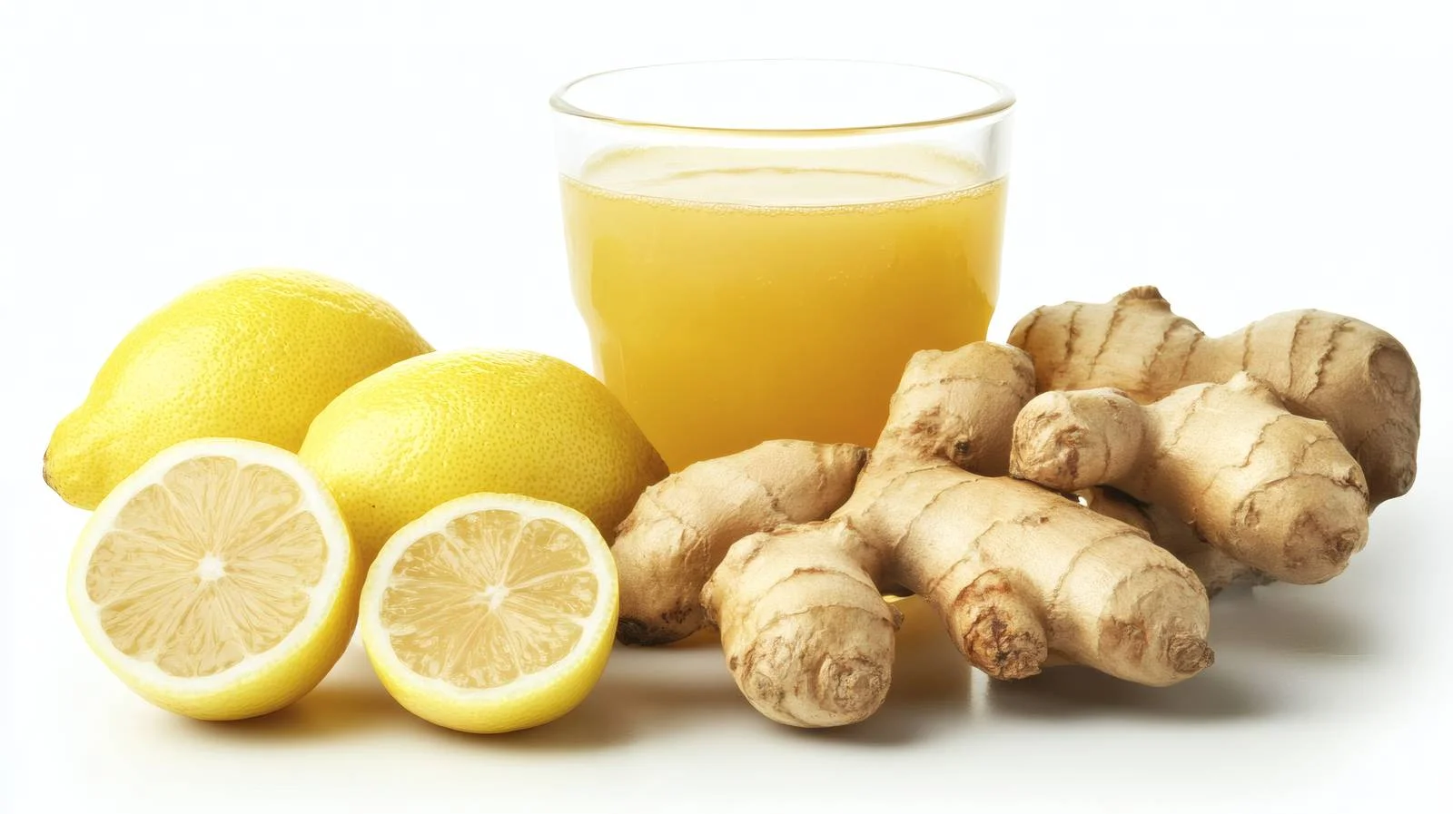 Refreshing Ginger Lemon Drink on White Background — free download from Dotvec
