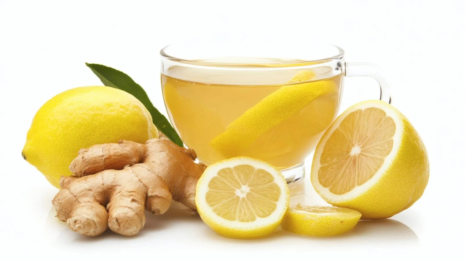 Refreshing Ginger Lemon Drink on White Background — free download from Dotvec