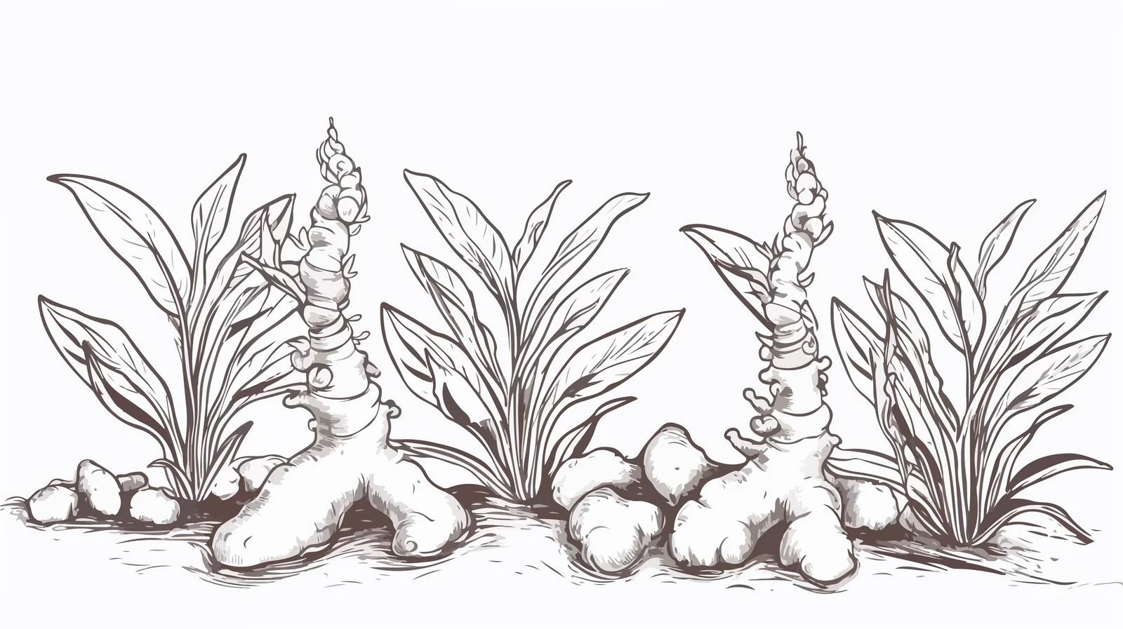 Hand-drawn Ginger Plant Sketch Illustration — free download from Dotvec