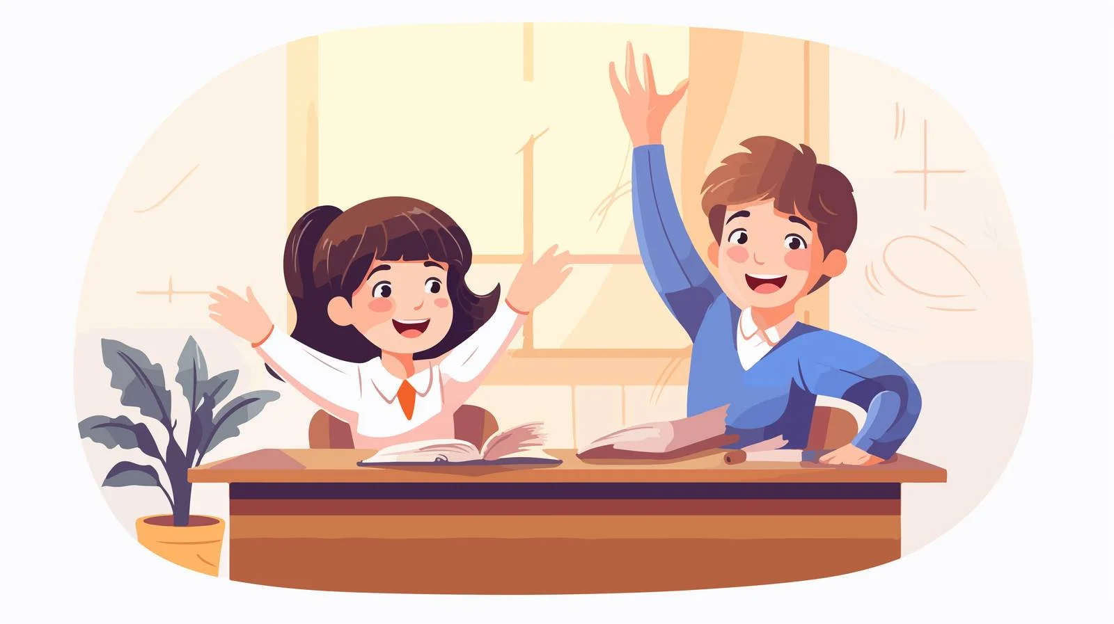Students Seated on Classroom Desks Together — free download from Dotvec