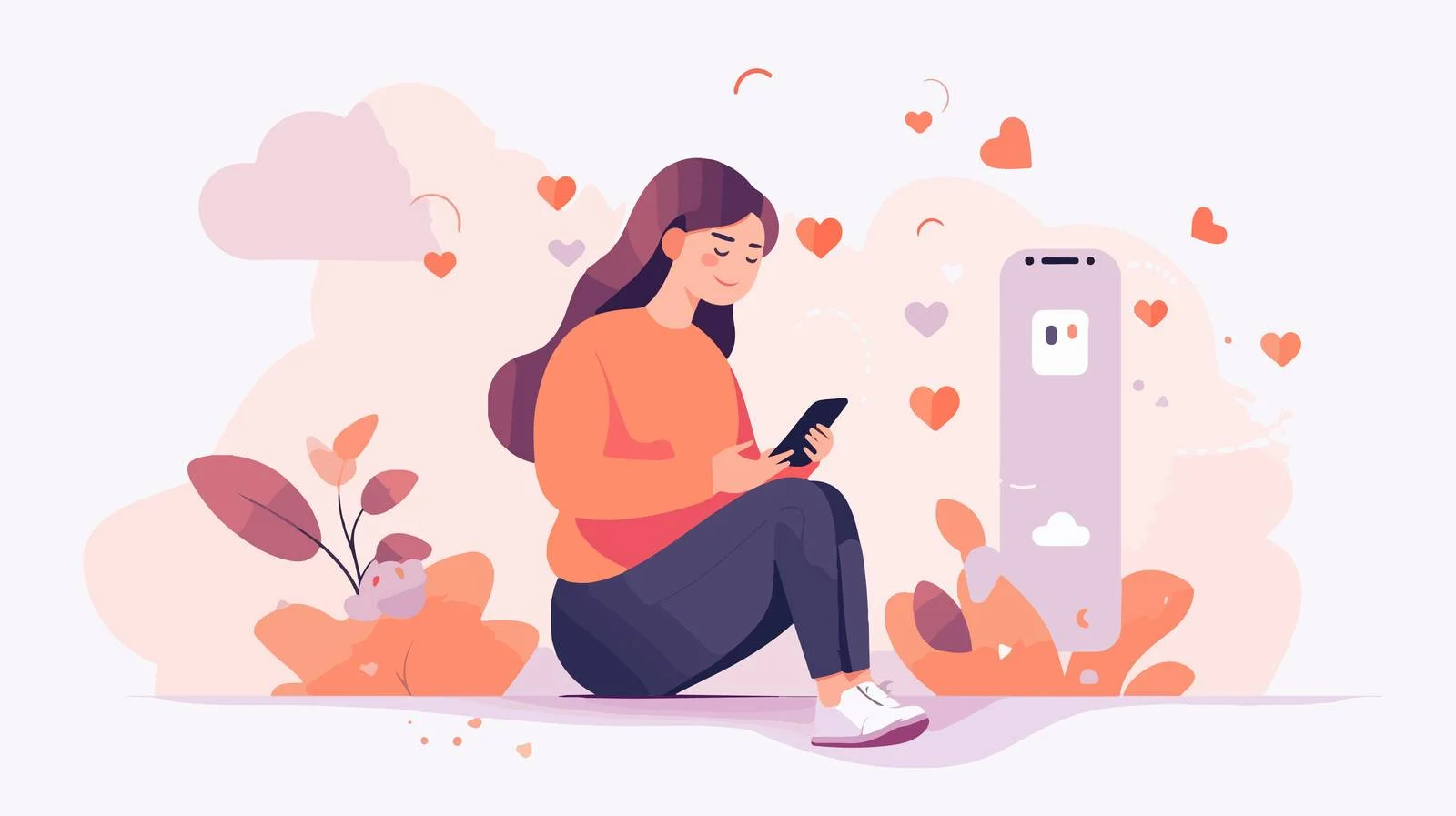 Young Girl Using Cellphone for Online Communication — free download from Dotvec