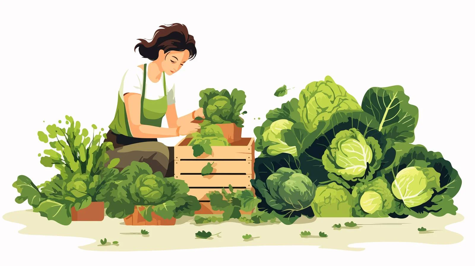 Harvest Gathering in Flat Vector Illustration — free download from Dotvec