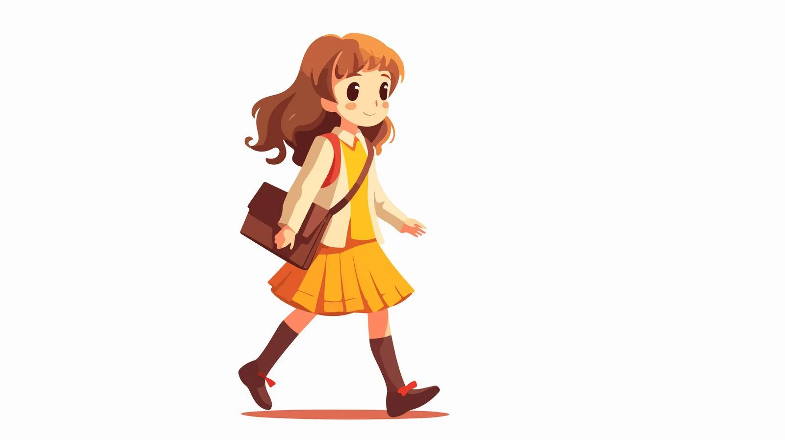 Schoolgirl Walking to School with Book — free download from Dotvec