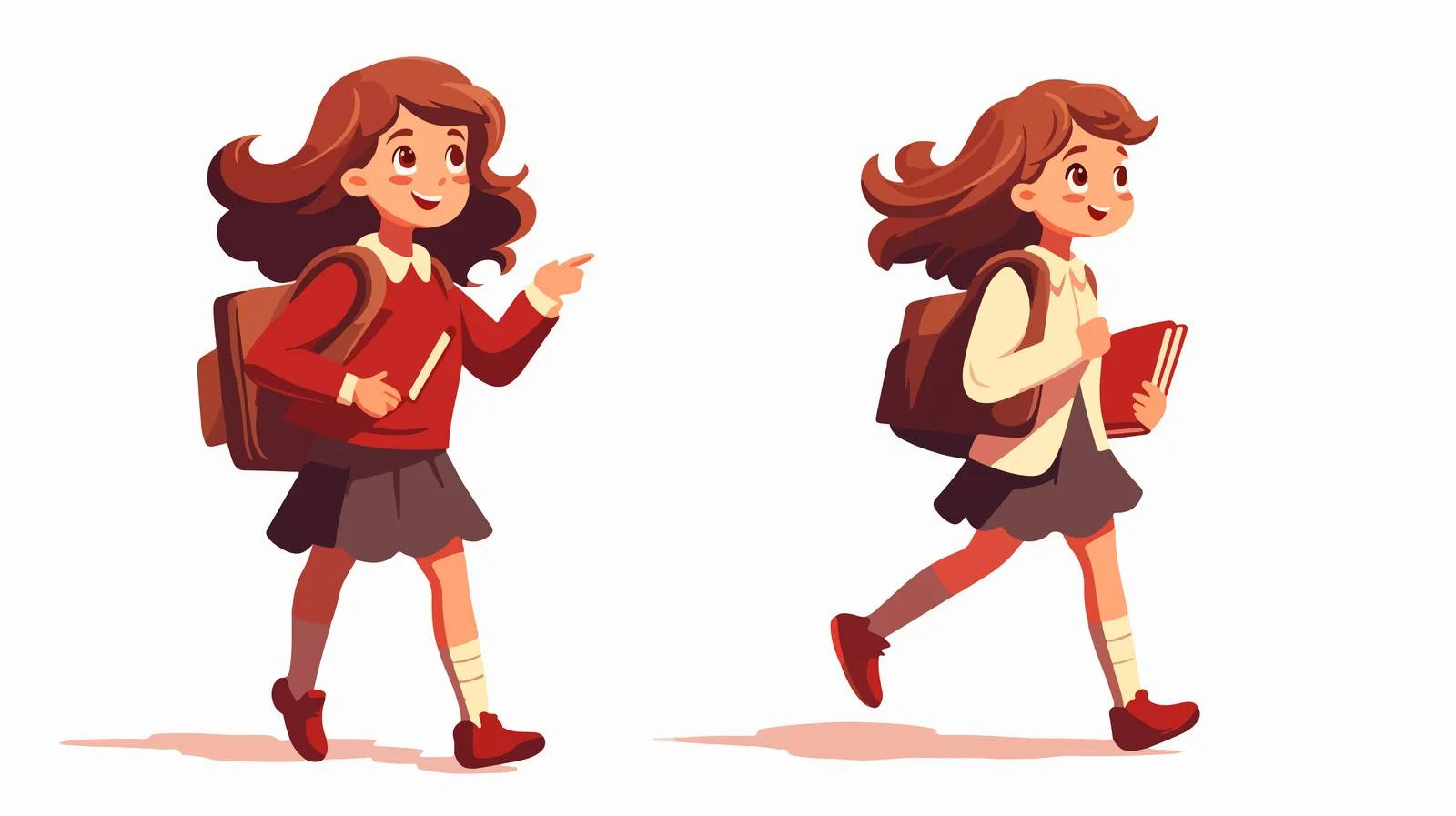 Student walking to school with book — free download from Dotvec