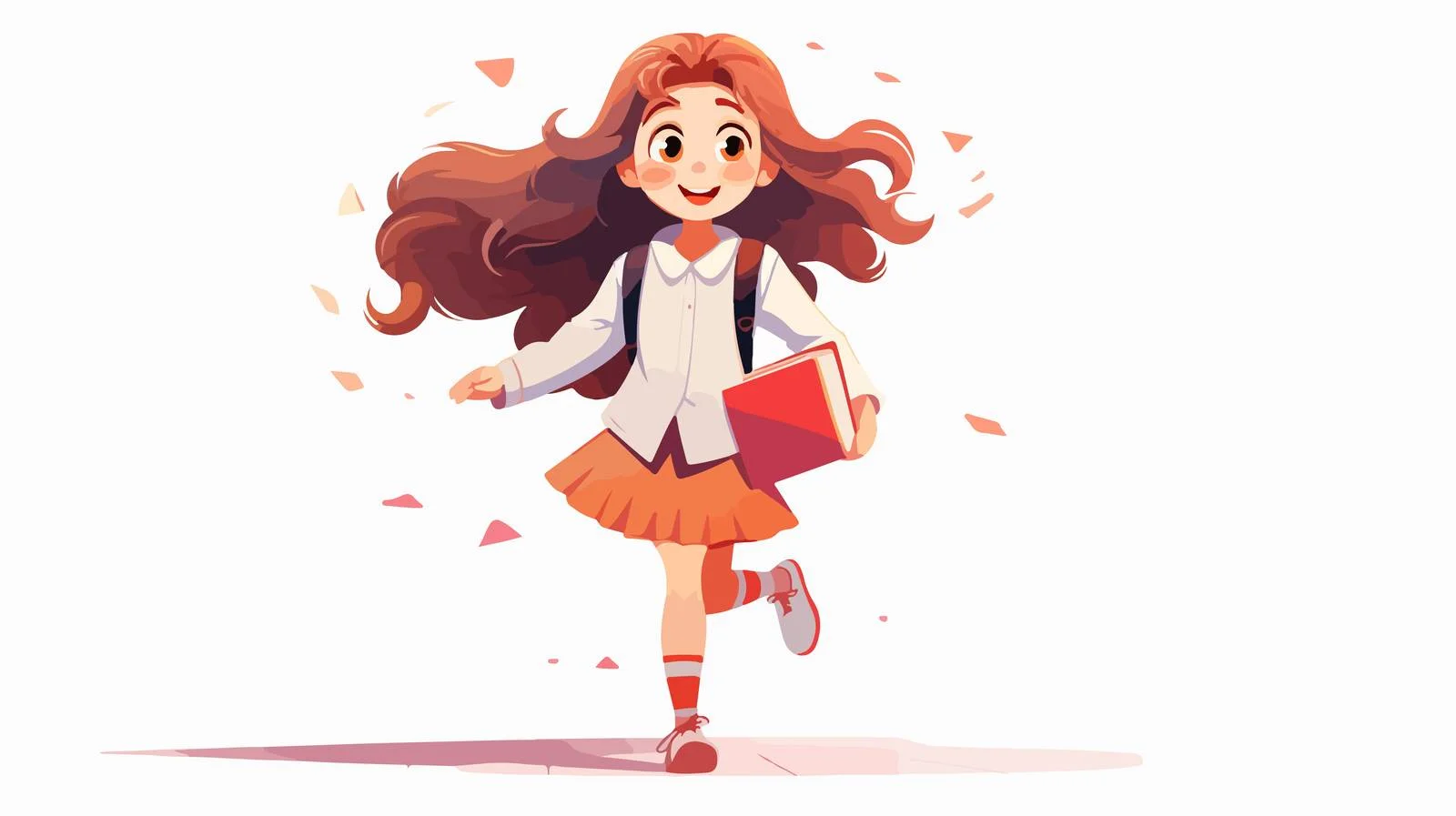 Young Girl Ready for School with Books — free download from Dotvec