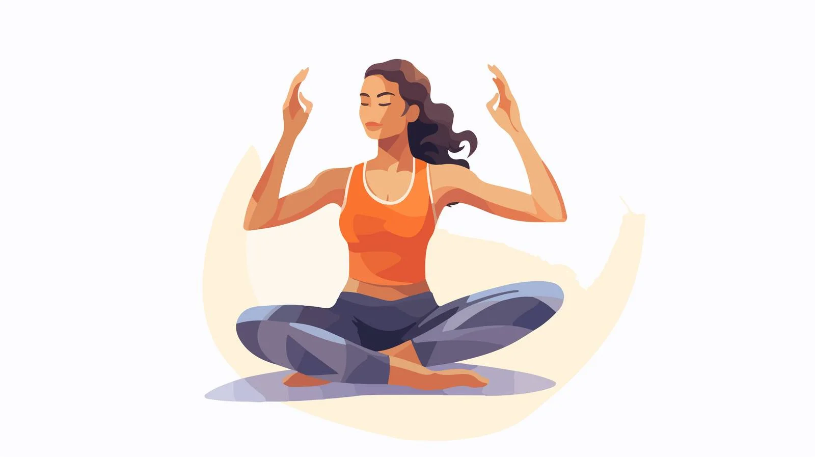 Graceful woman in yoga pose, smiling — free download from Dotvec