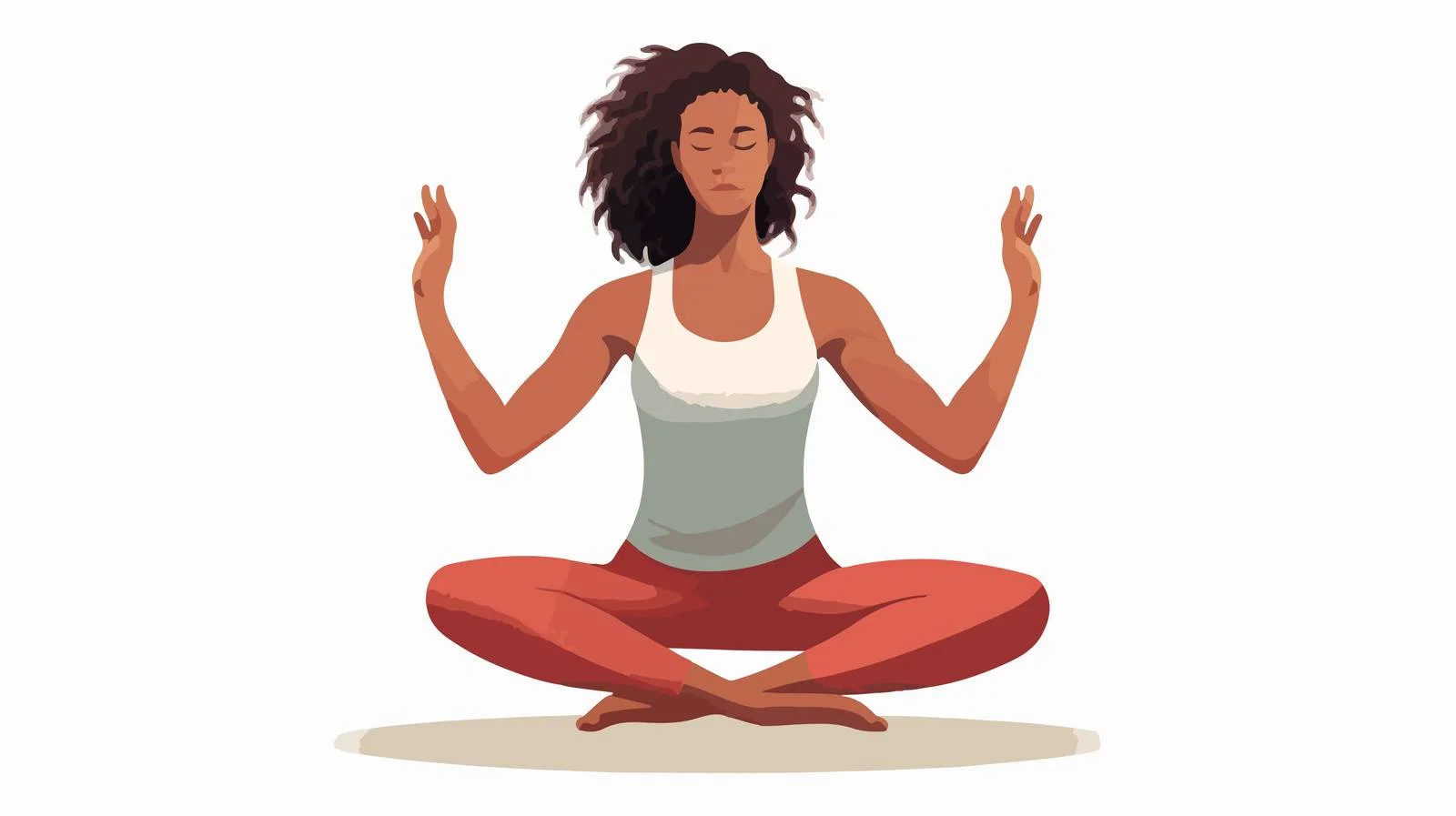 Joyful woman in yoga twist pose — free download from Dotvec