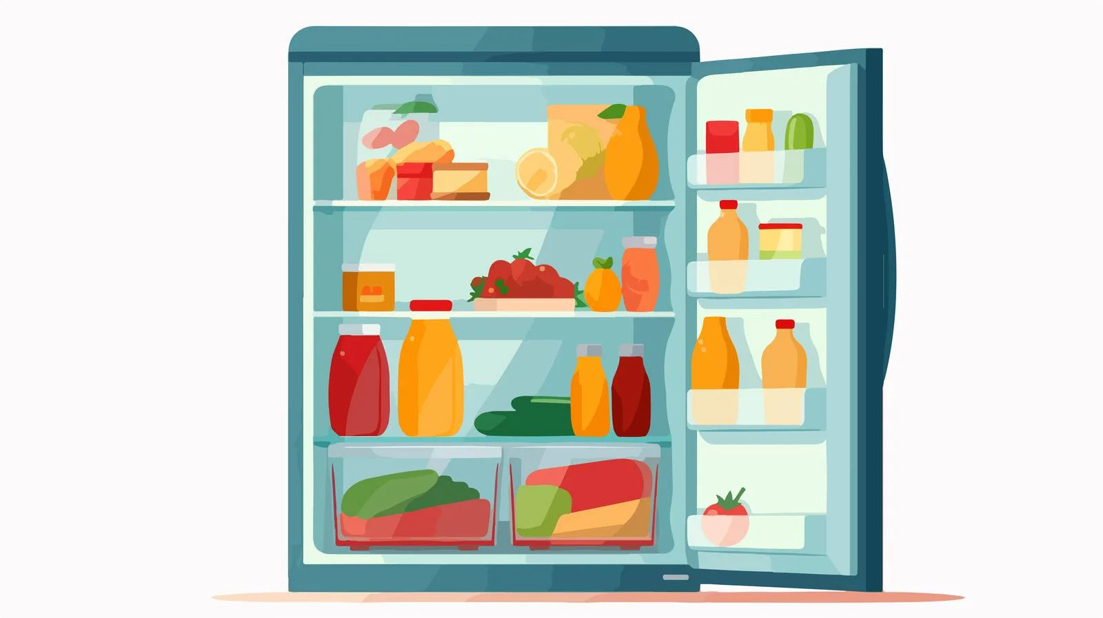 Melancholic Woman Peeking into Fridge — free download from Dotvec