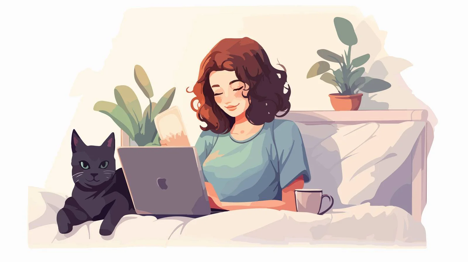 Digital Nomad Enjoying Online Exploration — free download from Dotvec