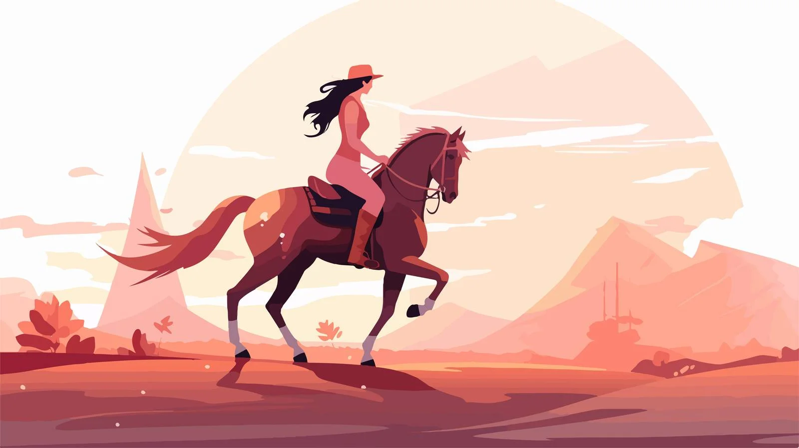 Equestrian Woman Amidst Serene Natural Beauty — free download from Dotvec