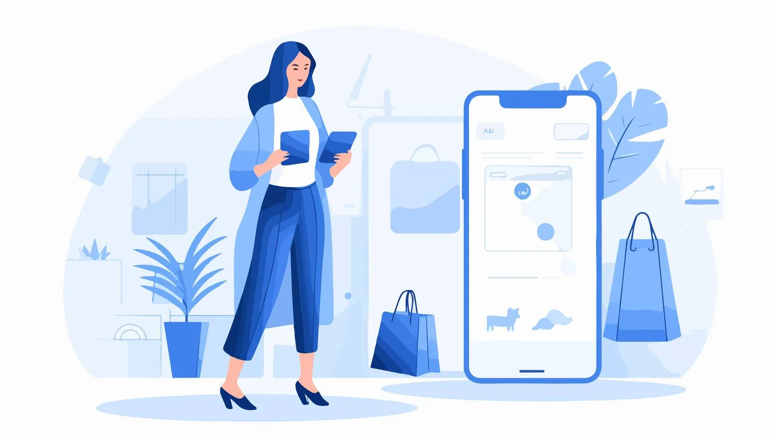 Online Shopping Concept Vector Illustration — free download from Dotvec