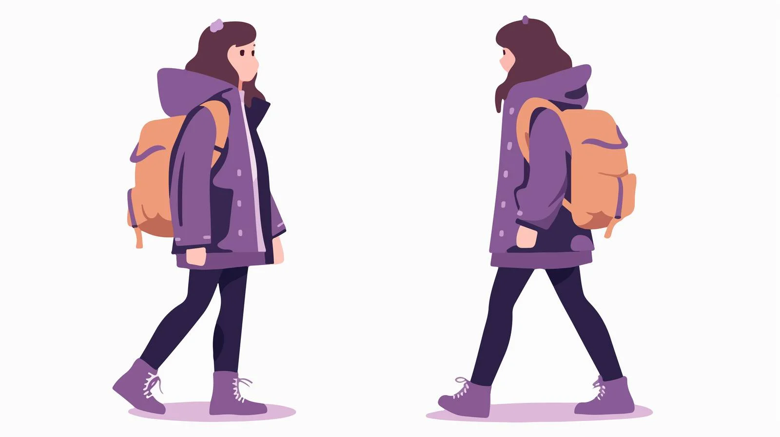 Violet Coat Fashion on Faceless Female — free download from Dotvec