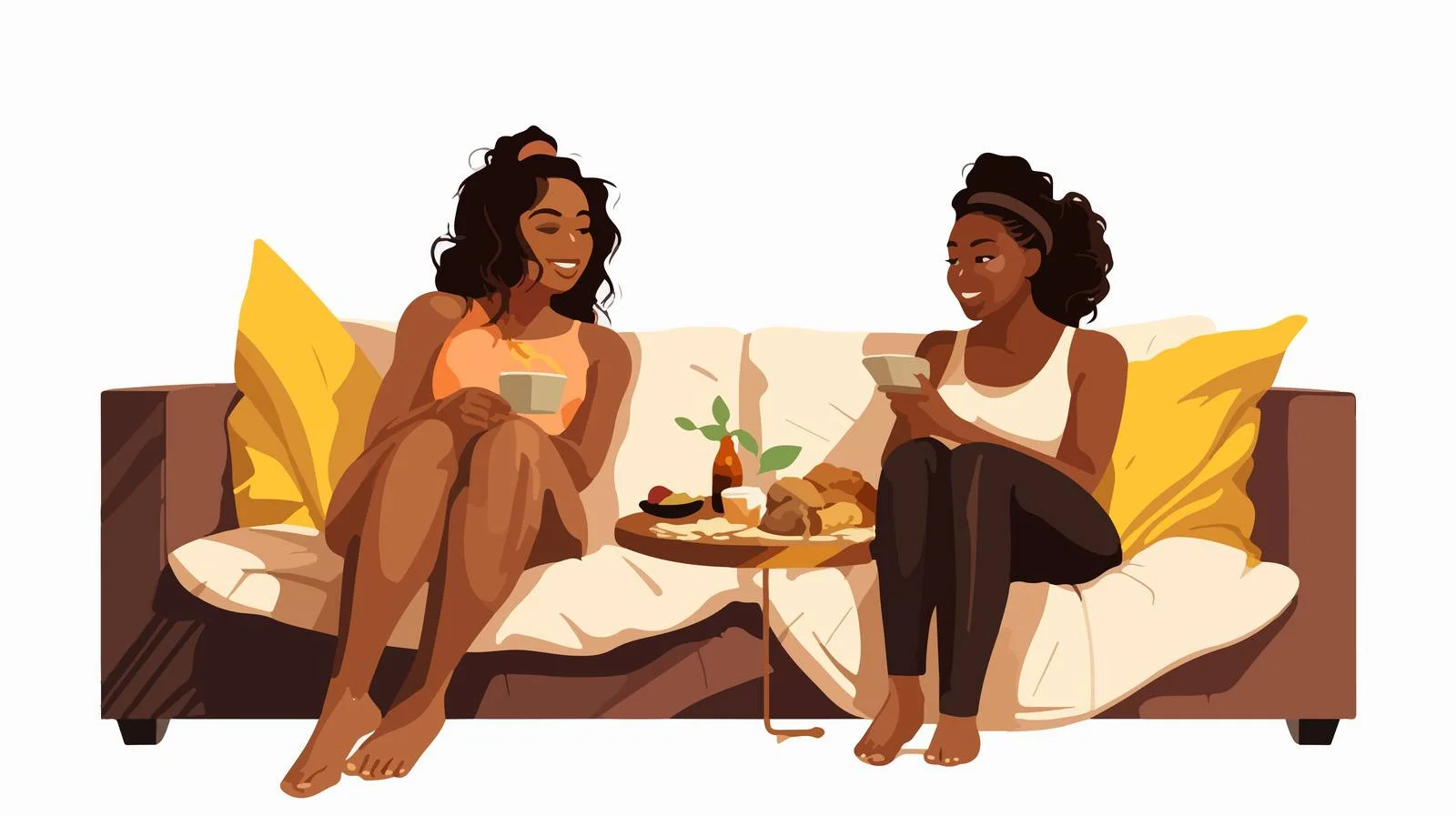 Leisurely chat and snack among female friends — free download from Dotvec