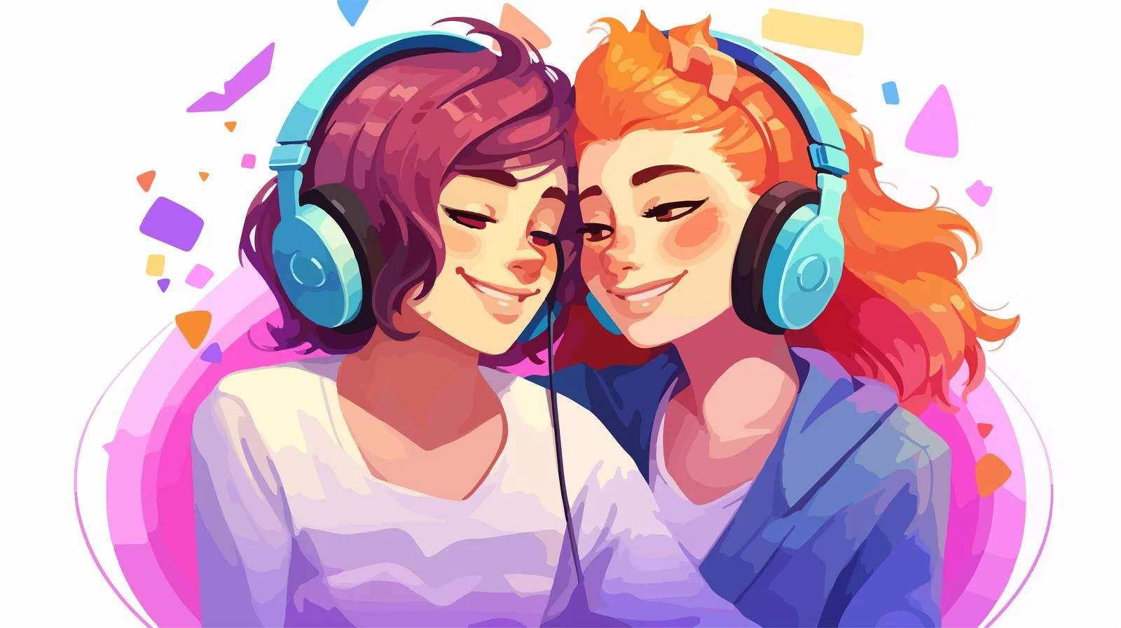 Young Lesbian Couple: Teenage Girlfriends Embracing — free download from Dotvec