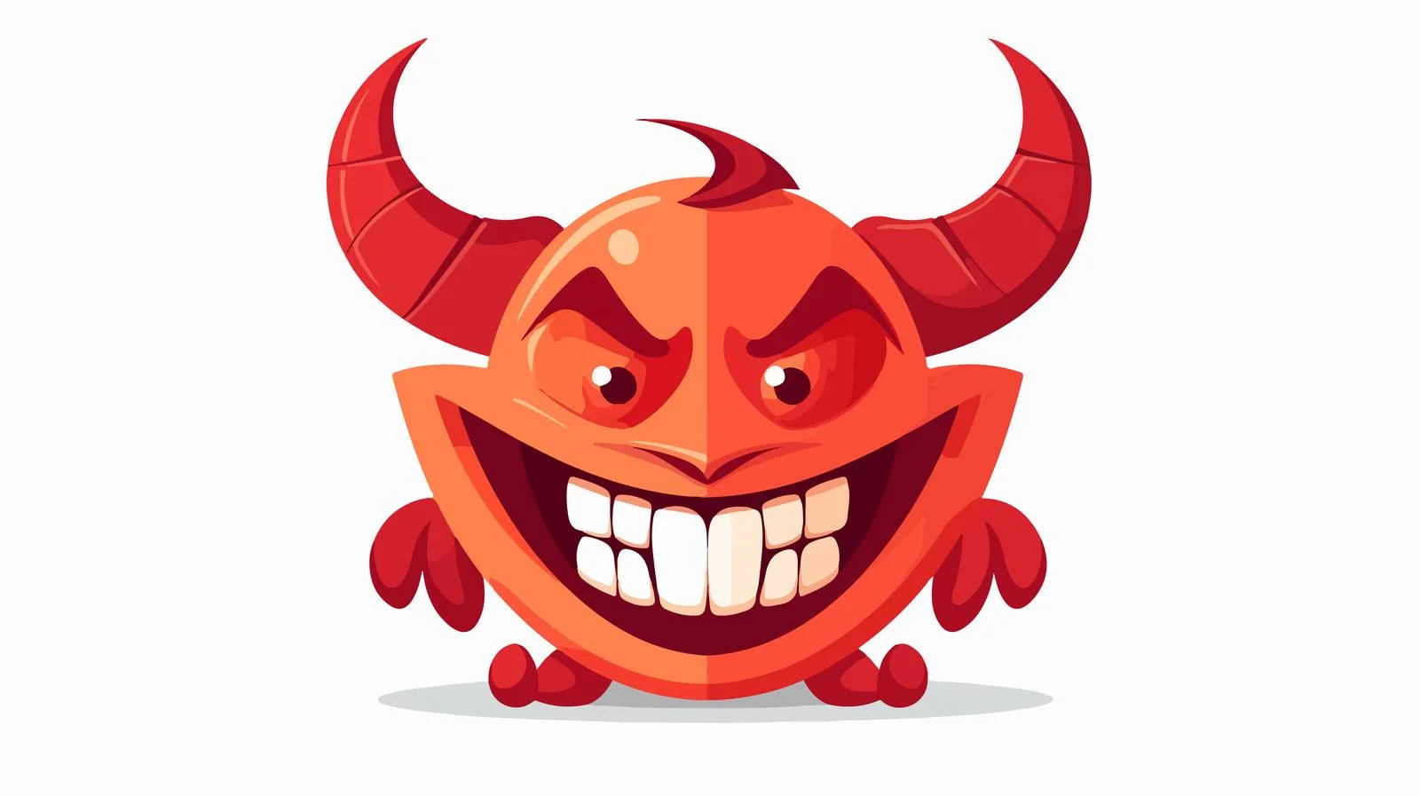Sly Red Devil Grinning Cartoon Vector — free download from Dotvec